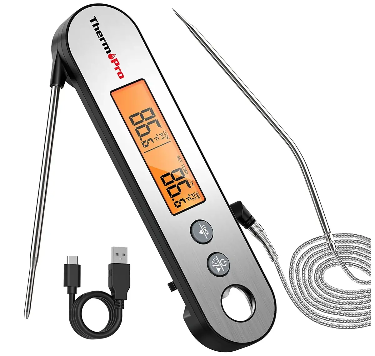 Thermopro Tp610 Programmable Dual Probe Meat Thermometer With Alarm 1