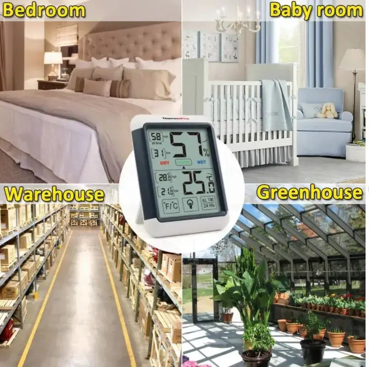 Thermopro Tp55 Digital Indoor Thermometer With Touch Screen Hygrometer 1