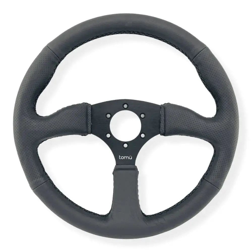 Tomu Circuit Black Perforated Leather Steering Wheel 1