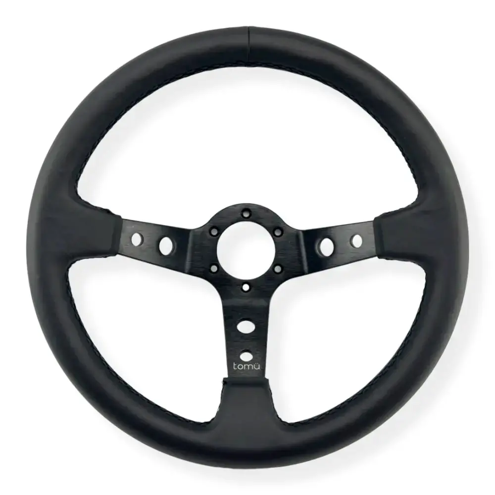Tomu Ebisu Black Spoke With Black Leather Steering Wheel 1