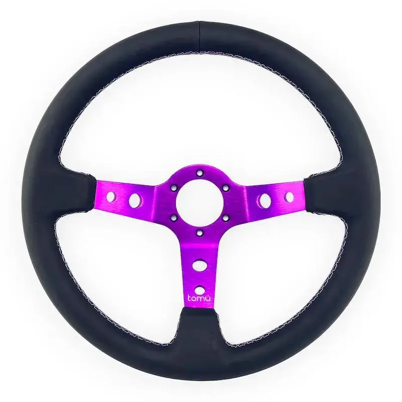 Tomu Ebisu Magenta Spoke With Black Leather Steering Wheel 1