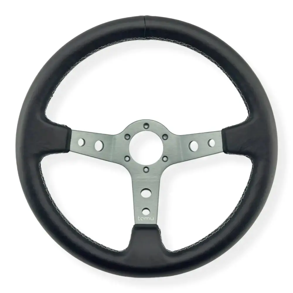 Tomu Ebisu Pewter Spoke With Black Leather Steering Wheel 1