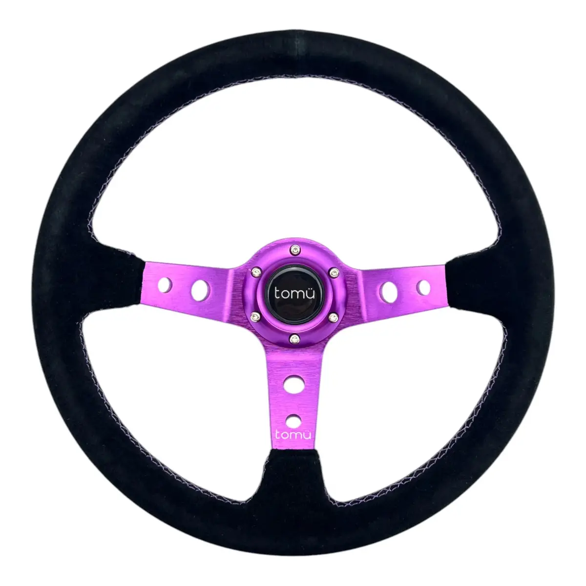 Tomu Ebisu Purple Spoke With Black Suede Steering Wheel 1
