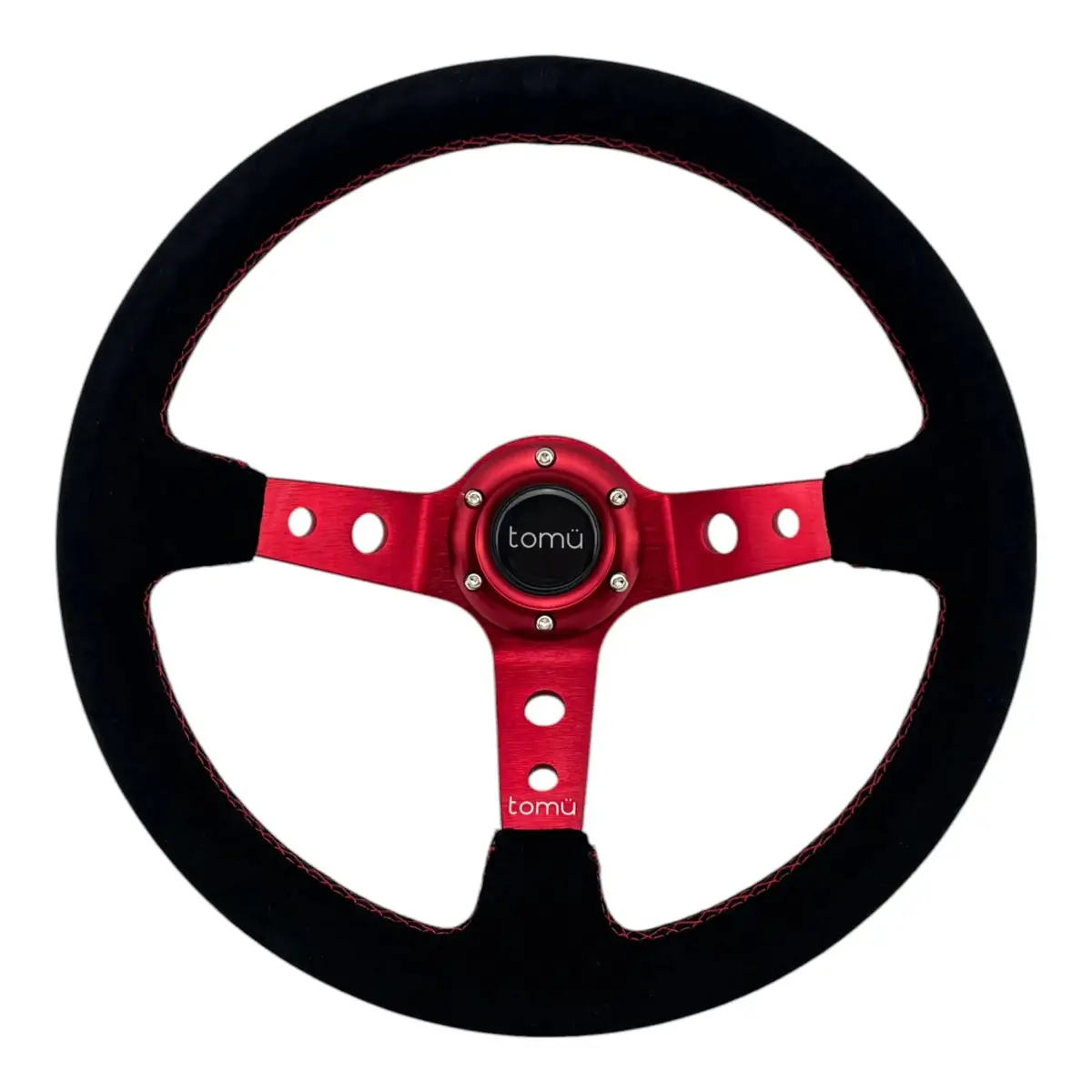 Tomu Ebisu Red Spoke With Black Suede Steering Wheel 1
