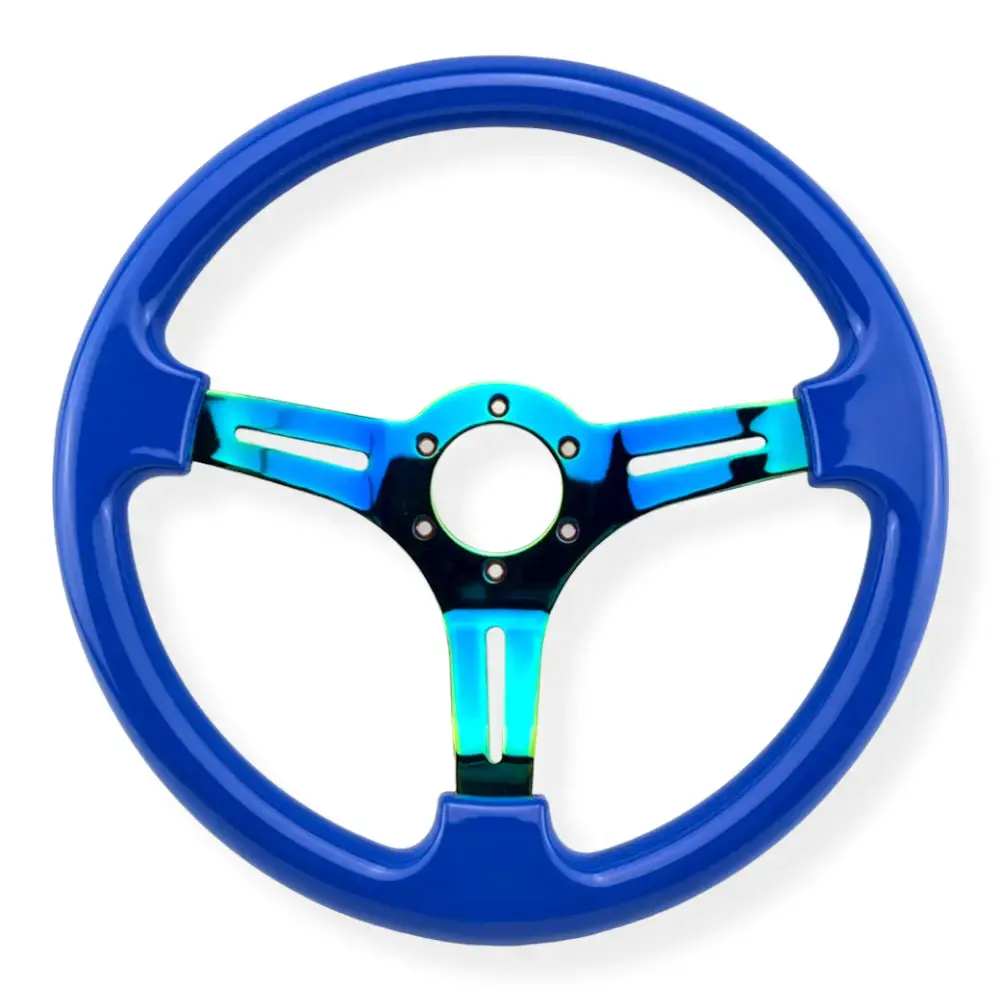 Tomu Hakone Gloss Blue With Neo Chrome Spoke Steering Wheel 1