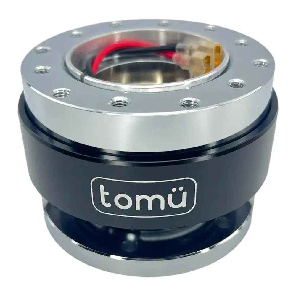 Tomü Steering Wheel Quick Release - Black & Silver 1
