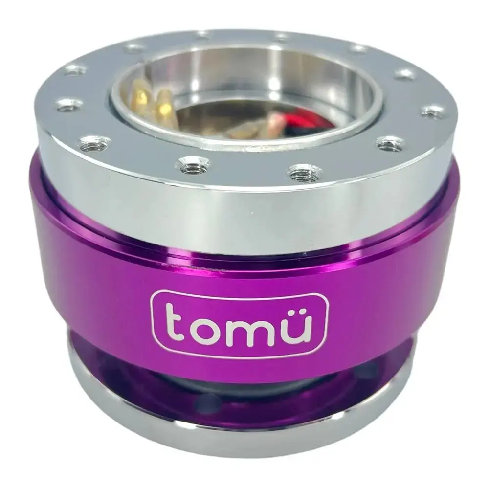 Tomü Steering Wheel Quick Release - Purple & Silver 1