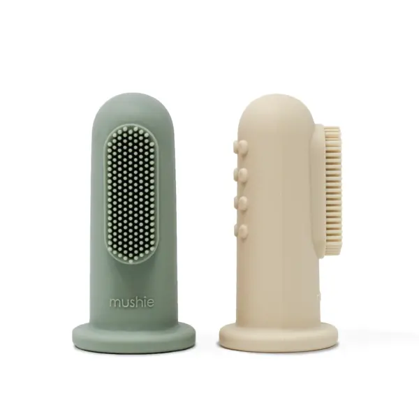 Finger Toothbrush - Cambridge Blue/Shifting Sand 1