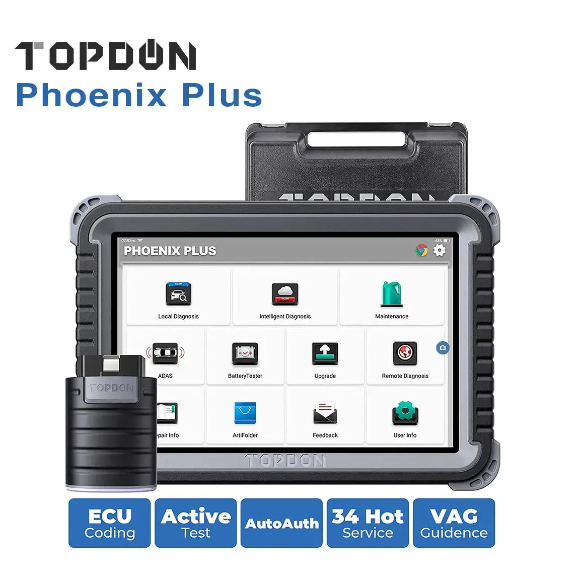 Topdon Phoenix Plus Advanced Intelligent Dtc Fault Code Car Diagnostic Scan Tool 1