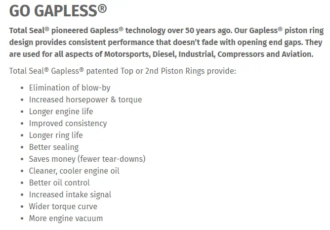 Total Seal High Performance Gapless Piston Rings (Powerstroke Maxxforce 7 6.4L 2008-2010) 2