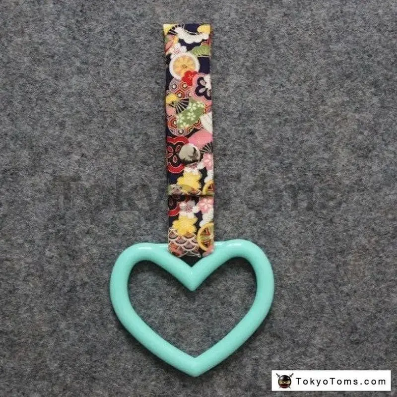 Tsurikawa Teal Heart Japanese Fabric 1