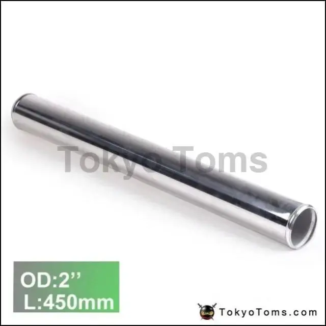Unit 51Mm 2" Aluminum Turbo Intercooler Pipe Piping Tube Tubing Straight L:450Mm Universal 1
