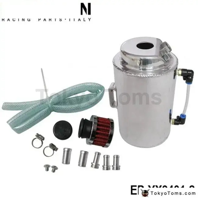Universal 2L Aluminium Alloy Oil Catch Can Tank With Breather Filter 1