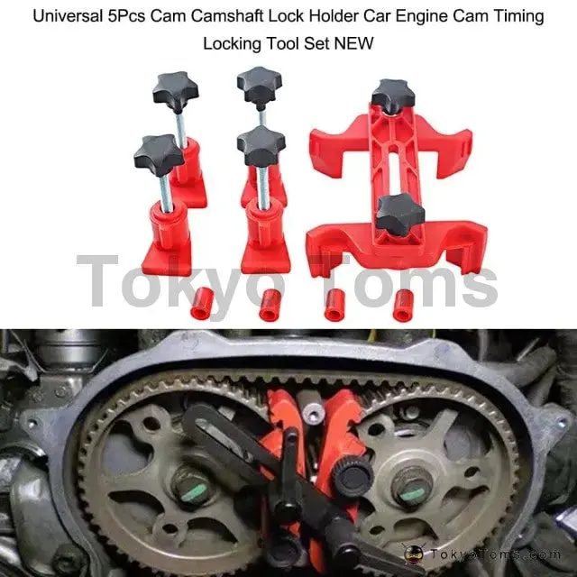 Universal 5Pcs Camshaft Lock Holder Car Engine Cam Timing Locking Tool 1