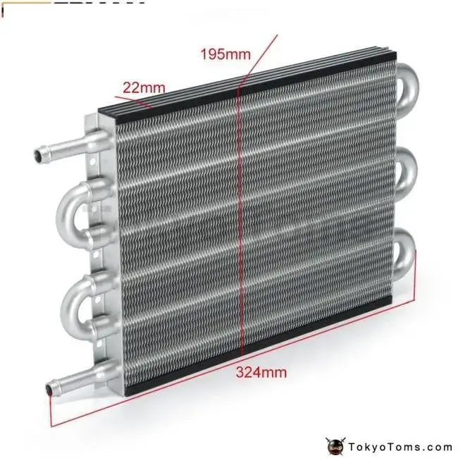 Universal 6 Row Aluminum Heavy Duty Transmission Oil Cooler Auto Manual Radiator Converter 2