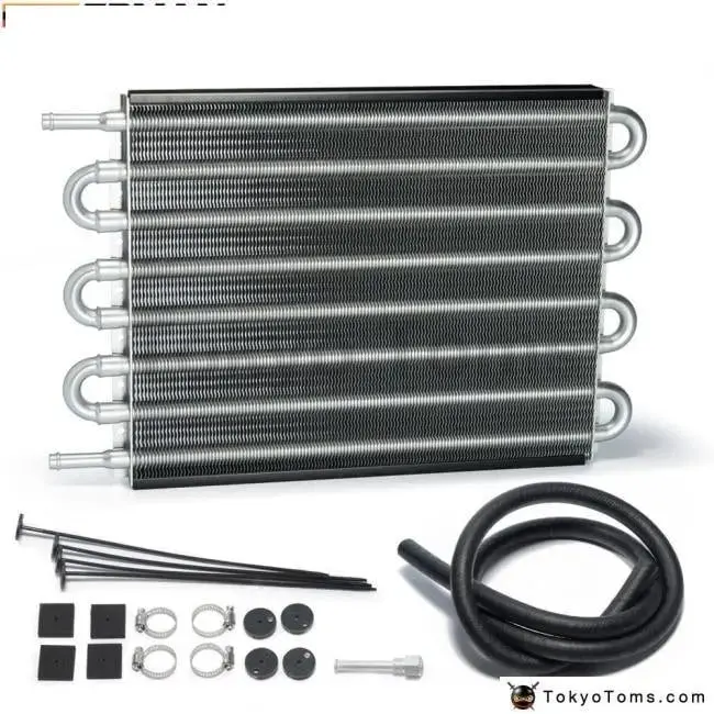 Universal 8 Row Aluminum Remote Transmission Oil Cooler Auto Manual Radiator Converter 1