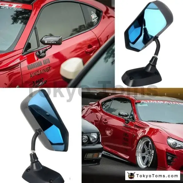 Universal F1 Style Carbon Fiber Blue Mirror 1