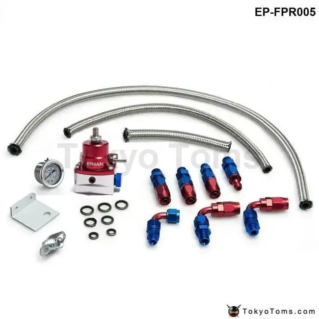 Universal Injected Fuel Pressure Regulator Kit Liquid Gauge With Oil Fitting Fit For Bmw 3 E30 M-Technic 318I 1