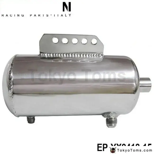 Universal Polished Alloy Aluminum 1.5L Fuel Surge Tank An Fittings Mirror Polished 1