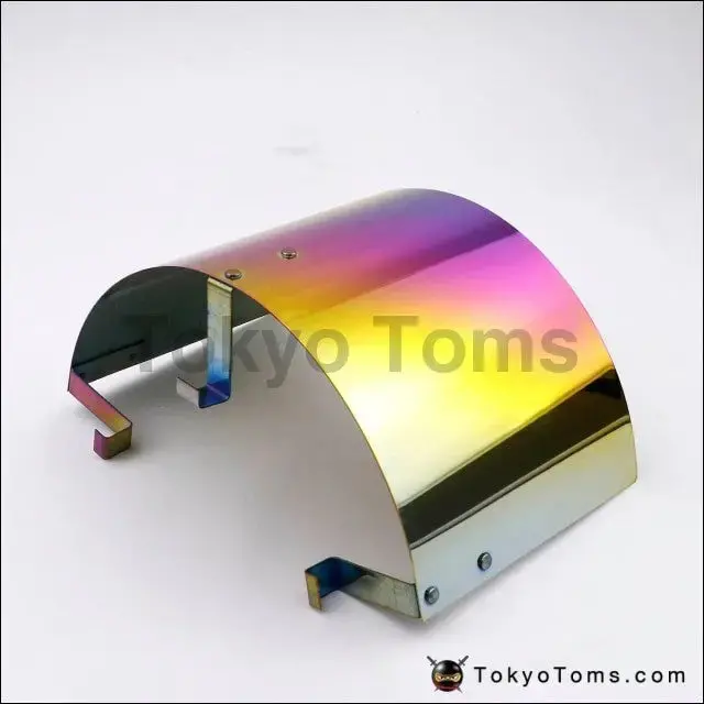 Universal Titanium Blue Stainless Steel Air Intake Filter Cover Heat Shield Fit For 2.5-5"  Filter 2