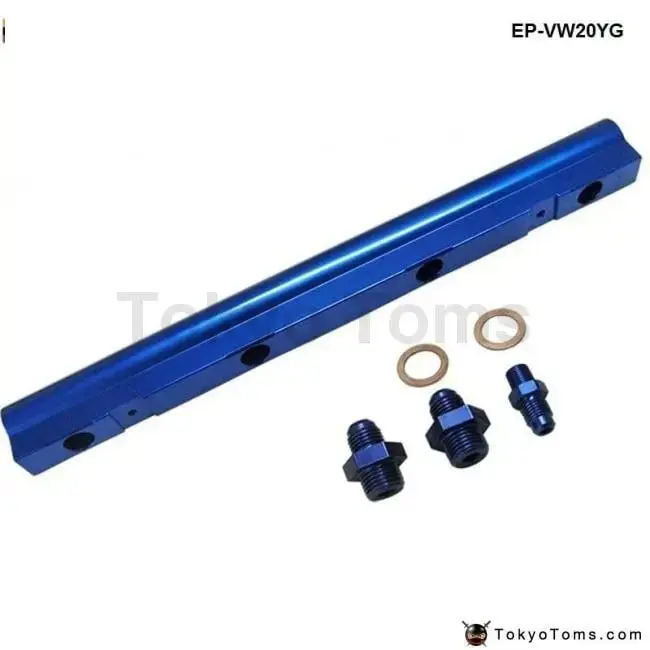 Vw Audi 20V 1.8T Turbo Aluminium Billet Top Feed Injector Fuel Rail Turbo Kit Blue High Quality 1