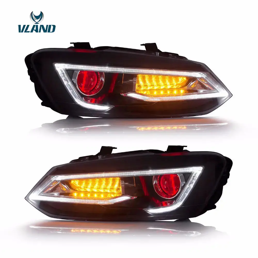 Vland Car Styling Headlights For Vw Polo Mk5 Headlight 2011-2017 New Polo Led Headlight Cruiser With Demon Eyes Head Lamp 1