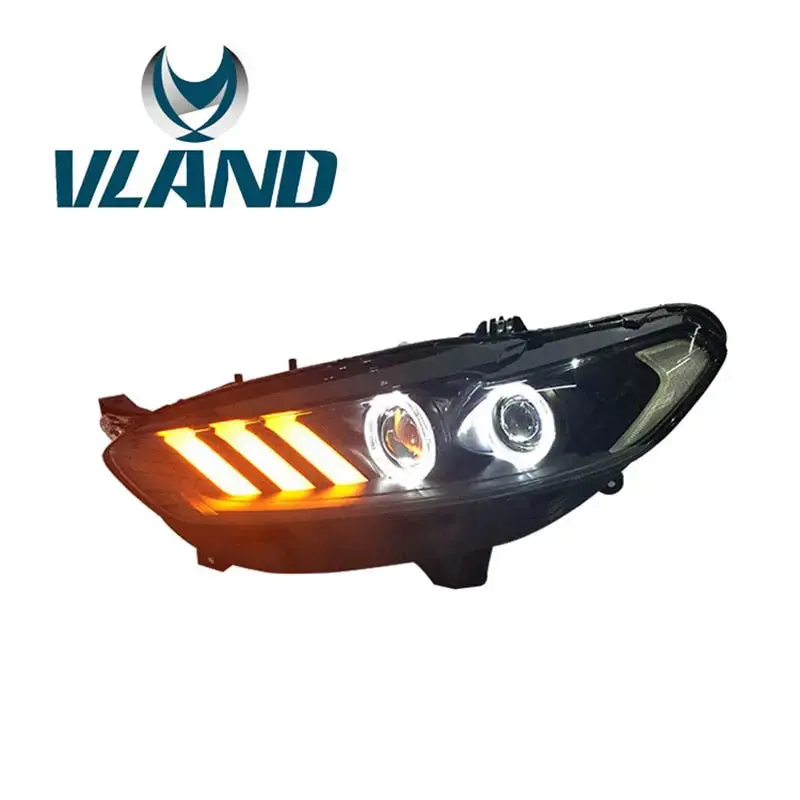Vland Factory Car Accessories Head Lamp For Ford Mondeo Fusion 2014-2016 Led Head Light Plug And Play Design 1