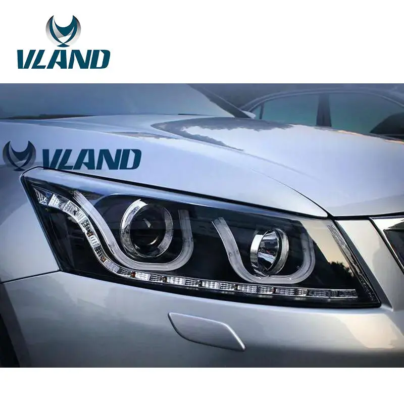 Vland Factory Car Accessories Head Lamp For Honda Accord 2008-2013 Led Head Light With Xenon Plug And Play Design 1