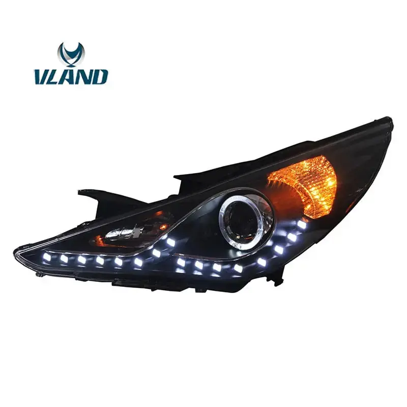 Vland Factory Car Accessories Head Lamp For Hyundai Sonata 2011-2016 Led Head Light With Angel Eyes 1