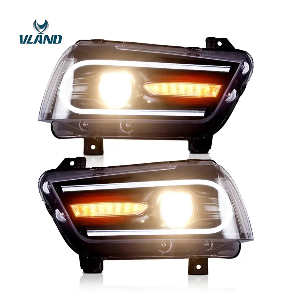 Vland Fit For Dodge Charger 2011-2014 Headlights With Doublel Beam Projectors Led Drl Head Lamp Car Lights Assembly 1