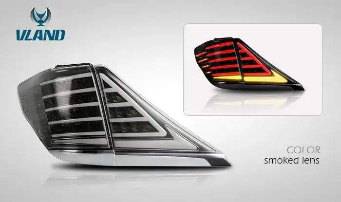 Vland Led Tail Lights For Toyota Alphard 2008-2014 Red Lens Rear Lamp Assembly Custom 2