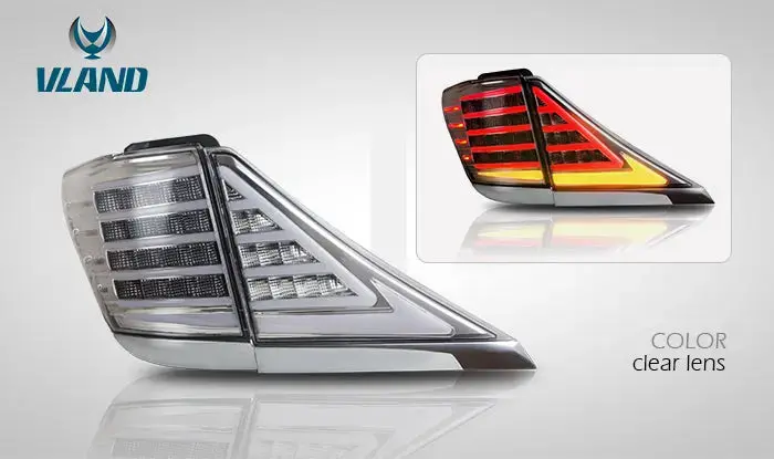 Vland Led Tail Lights For Toyota Alphard 2008-2014 Red Lens Rear Lamp Assembly Custom 3