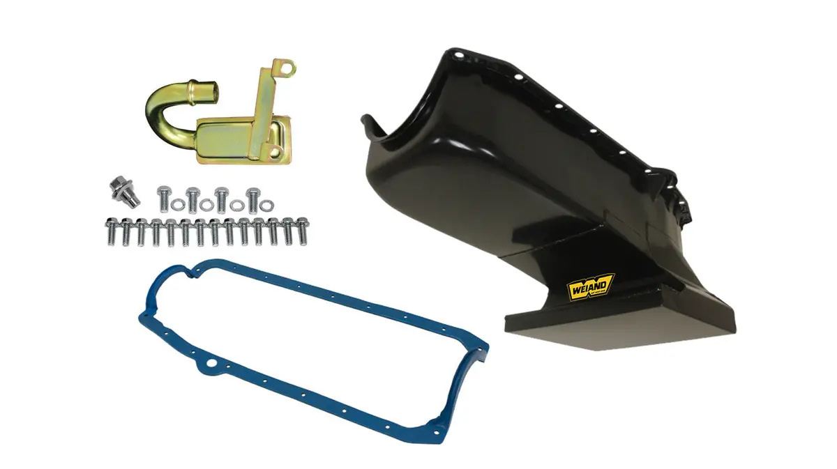 Weiand Sbc 6Qt Oil Pan Kit Black 67 Chevy Ii 58-79 1
