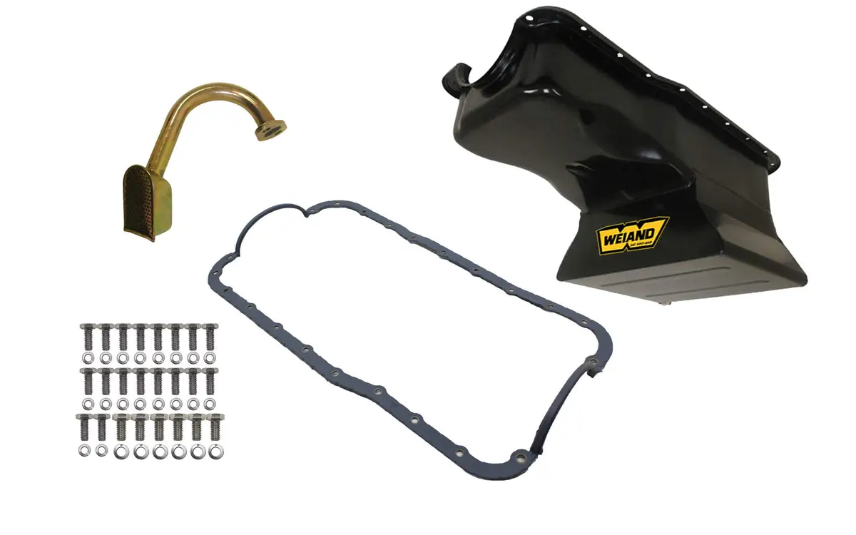 Weiand 7Qt Oil Pan Kit Frt Sump Sbf 289/302 Black 1