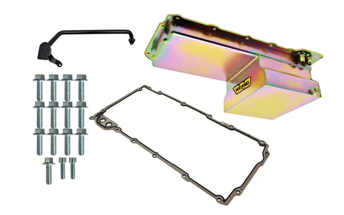 Weiand 7Qt Oil Pan Kit Gm Ls Zinc Finish 1