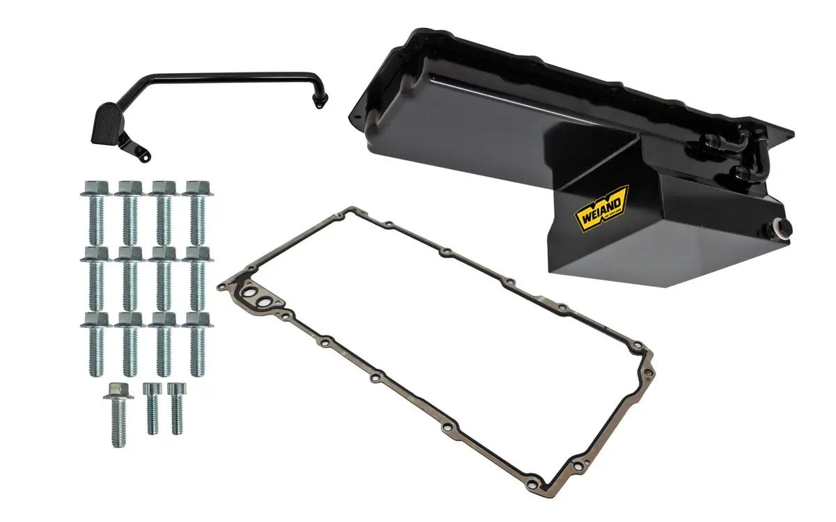 Weiand 7Qt Oil Pan Kit Gm Ls Black Finish 1