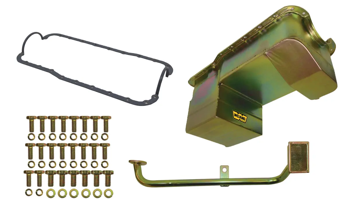 Weiand 7Qt Oil Pan Kit Rr Sump Sbf 302 79-93 Zinc 1