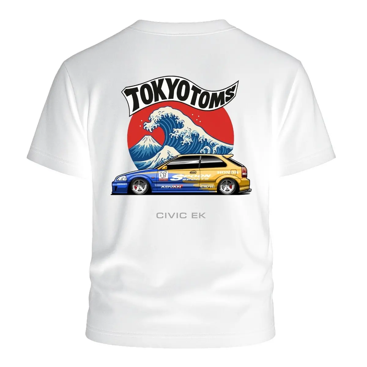 Tokyo Toms Honda Civic Ek Wave T-Shirt 1