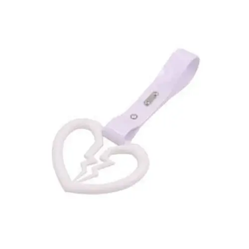 White Broken Heart Tsurikawa White Pvc Strap 1