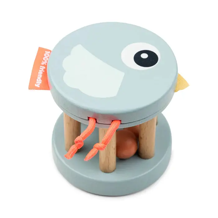 Wooden Rattle - Birdee Blue 1