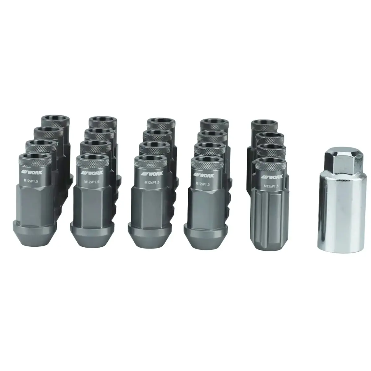 Work Anti-Theft Forged Lug Nuts (Grey) 1