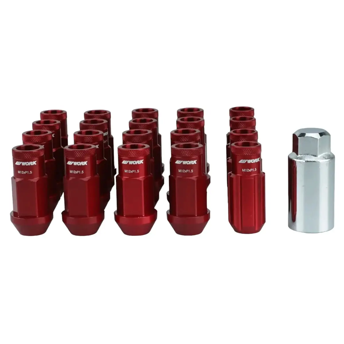 Work Anti-Theft Forged Lug Nuts (Red) 1