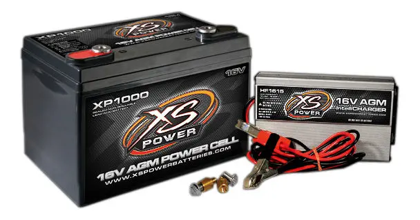 Agm Battery 16V 2 Post & Hf Charger Combo Kit 1