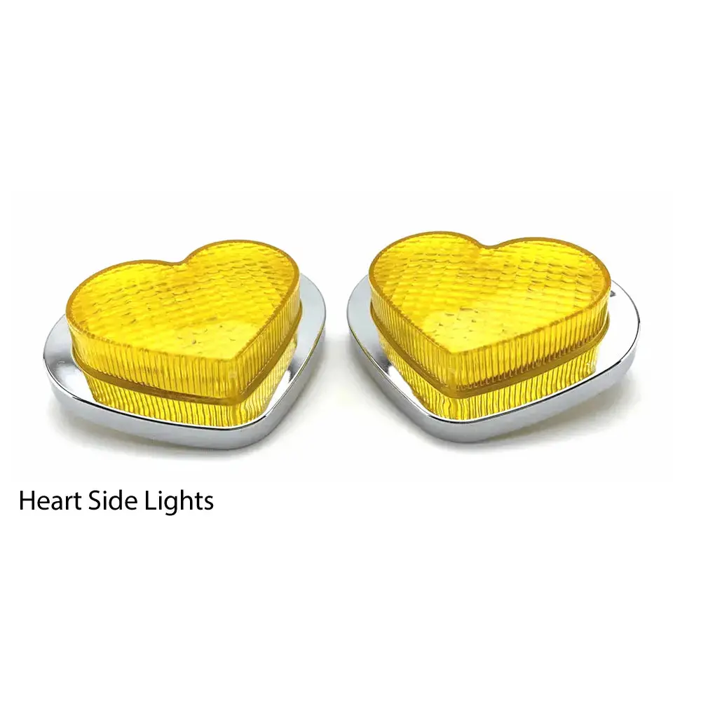 Yellow Led Heart Shape Side Marker Indicators (Pair) 1