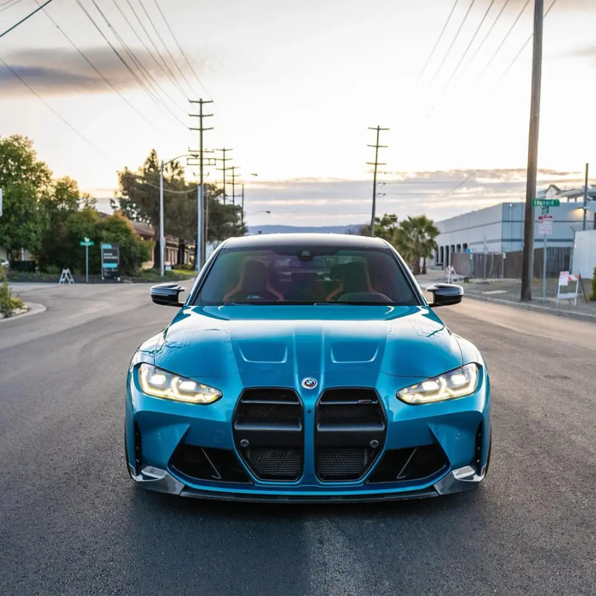 M Performance Style Carbon Fiber Front Lip For Bmw G80 M3 G82 M4 1