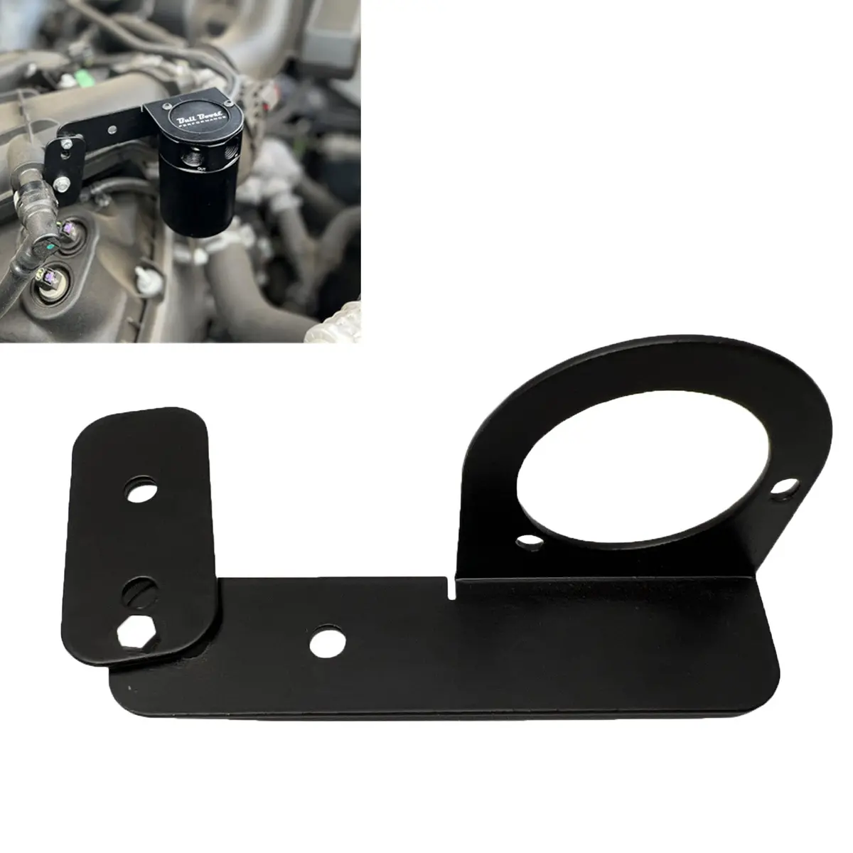 Adjustable Universal 2 & 3 Port Oil Catch Can Aluminum Bracket Engine Mounting 1