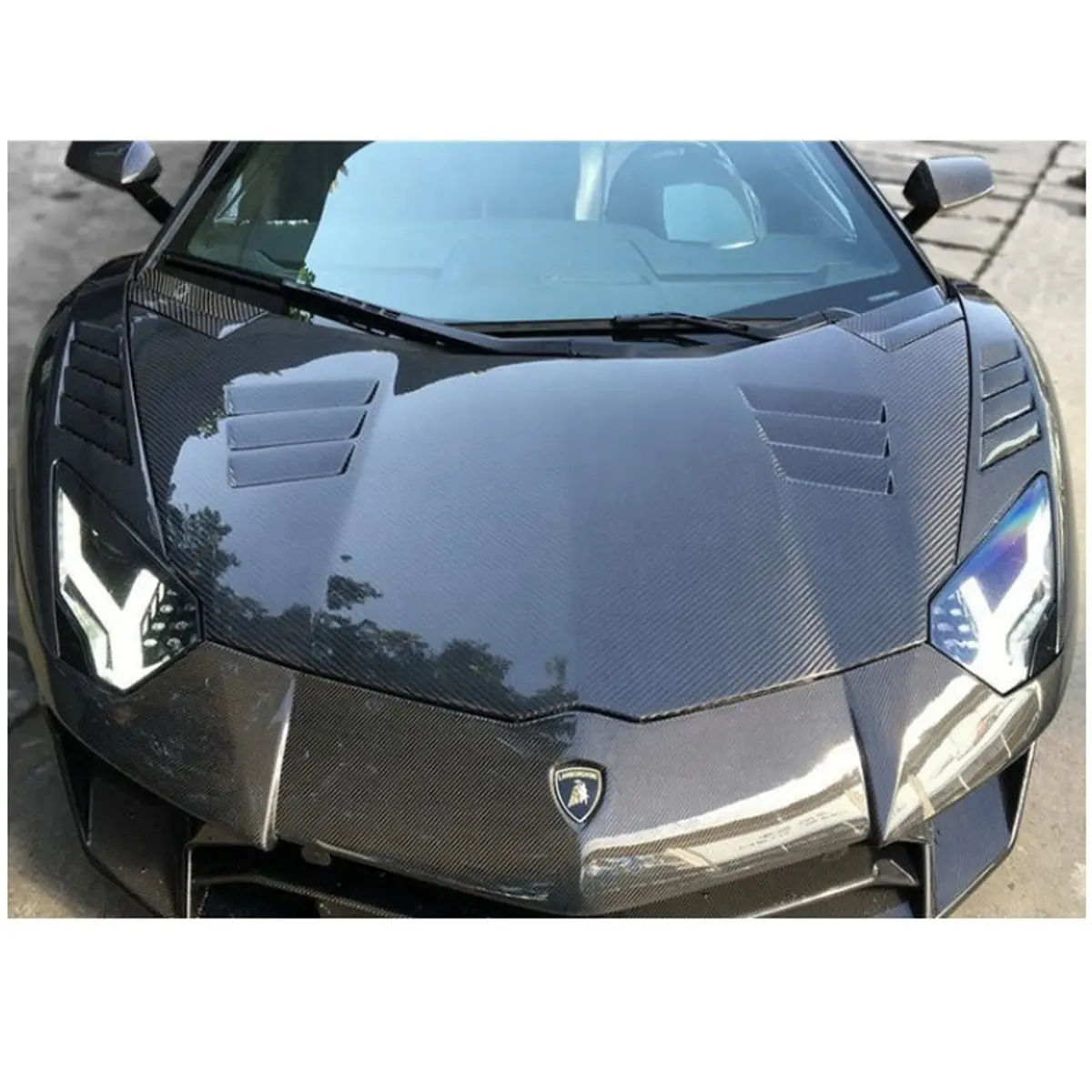 Bkss 750 Style Dry Carbon Fiber Hood Bonnet For Lamborghini Aventador 1