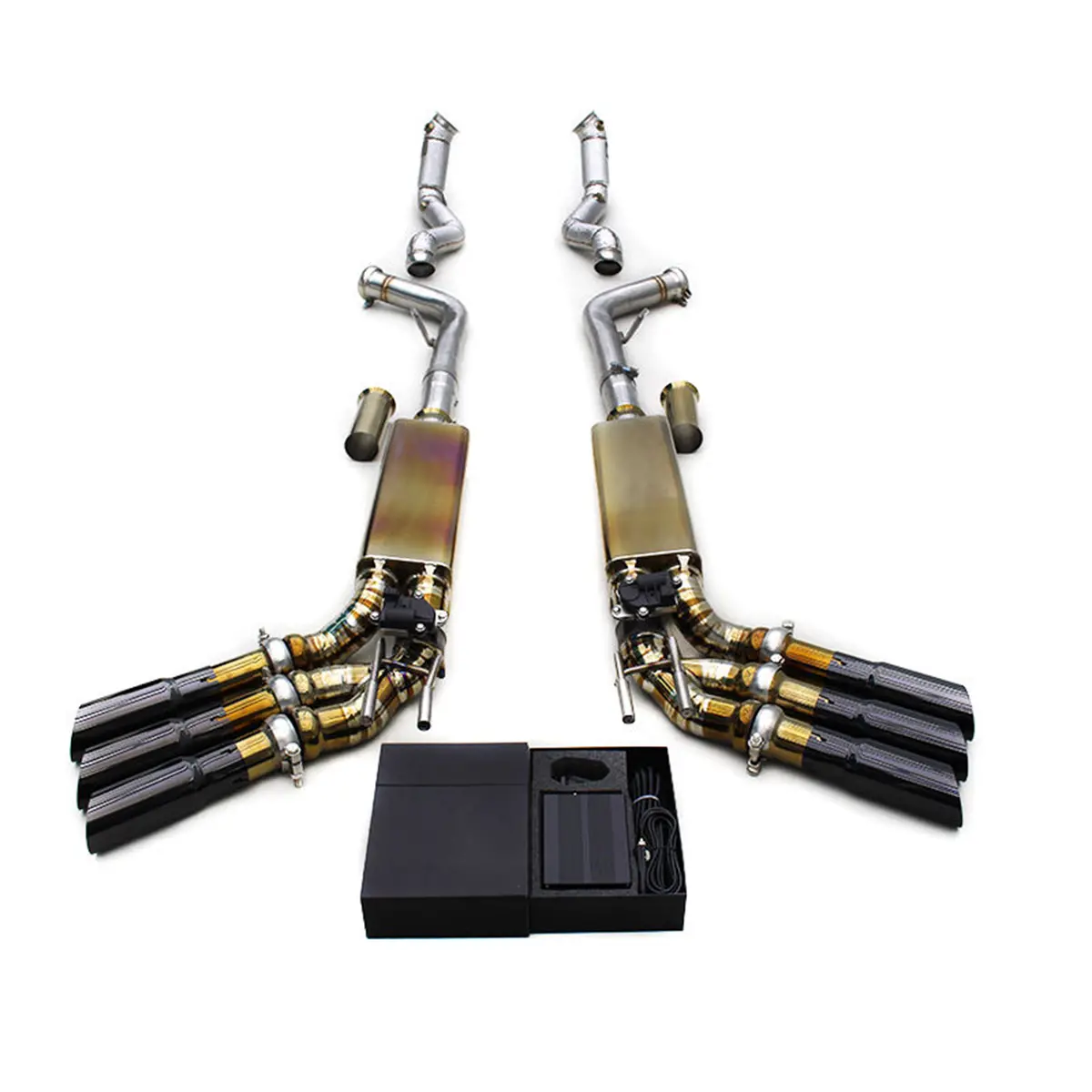 Titanium Catback Exhaust System Downpipes For Mercedes Benz G500 G550 W463 2