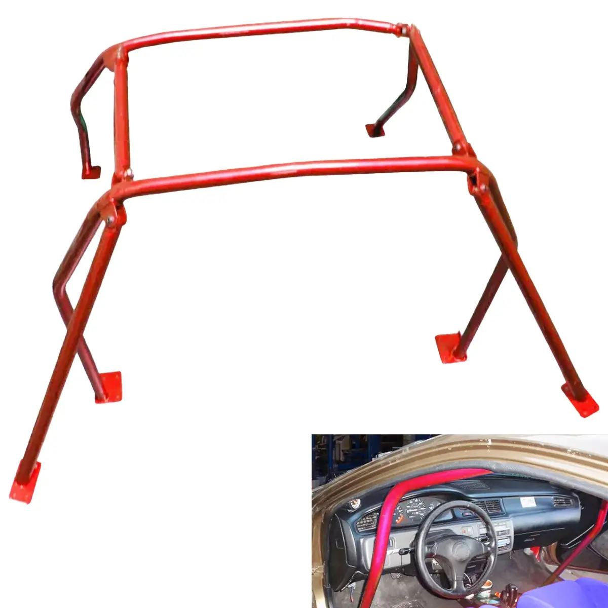 For 92 93 94 95 Honda Civic Eg 3Dr Hatchback Jdm 6-Point Steel Roll Cage 1
