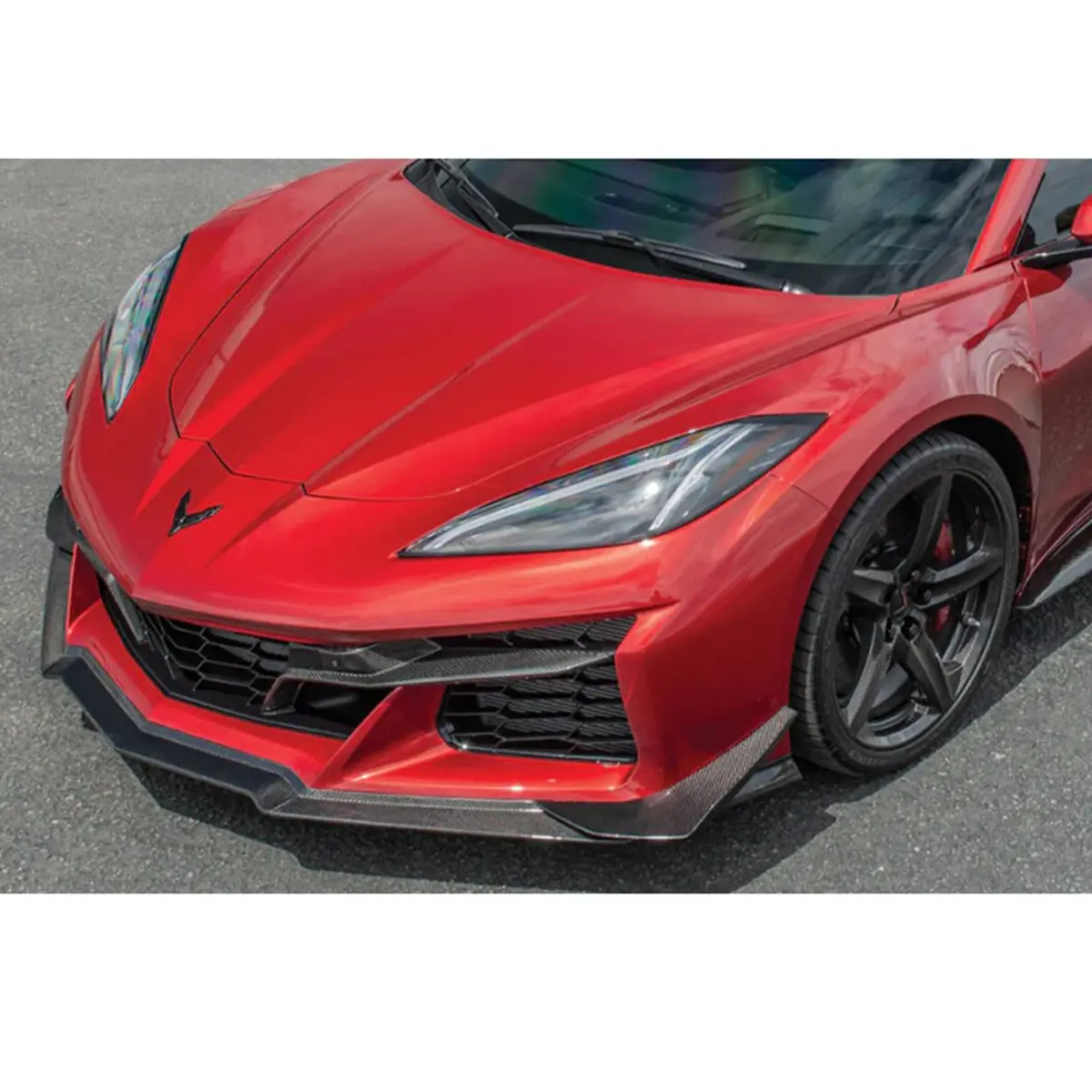 Dry Carbon Fiber Oem Style Front Lip W/ Canards For Chevrolet Corvette C8 Z06 E-Ray 1
